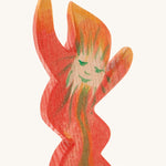 A wooden Ostheimer Rumpelstiltskin figure on a cream background.