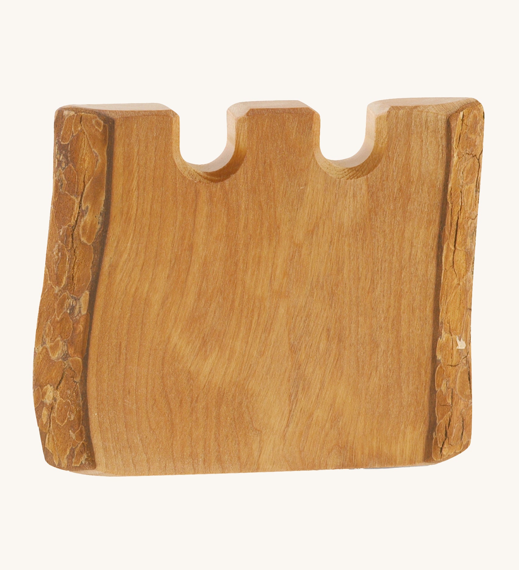 Ostheimer kids handmade wooden castle wall toy block on a cream background