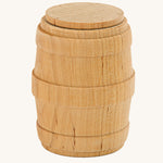 Ostheimer small wooden toy Barrel on a plain background. 
