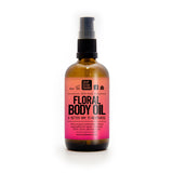 Our Tiny Bees floral Body Oils in bottle on white background