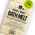 Our Tiny Bees Citrus Bath Melt packaged on white background