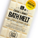 Our Tiny Bees Sensitive Bath Melt packaged on white background