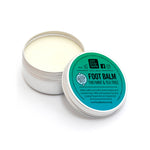 Our Tiny Bees Beeswax Minty Foot Balm in tin on white background