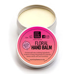 Our Tiny Bees Beeswax Floral Hand Balm in tin on white background