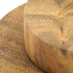 Close up of the natural wooden grain on the Papoose plastic-free waldorf stacking discs