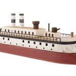 Papoose large handmade wooden childrens toy ship on a white background