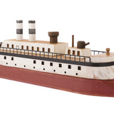 Papoose large handmade wooden childrens toy ship on a white background