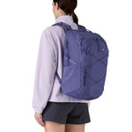 Patagonia 30L purple refugio day backpack worn by an adult