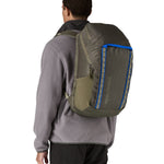 Patagonia 32L black hole backpack worn by an adult