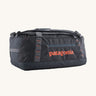 Patagonia 40 litres duffel bag in a dark navy blue colour on a cream background.