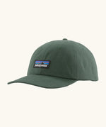 Patagonia adult P-6 label trad cap in canopy green.