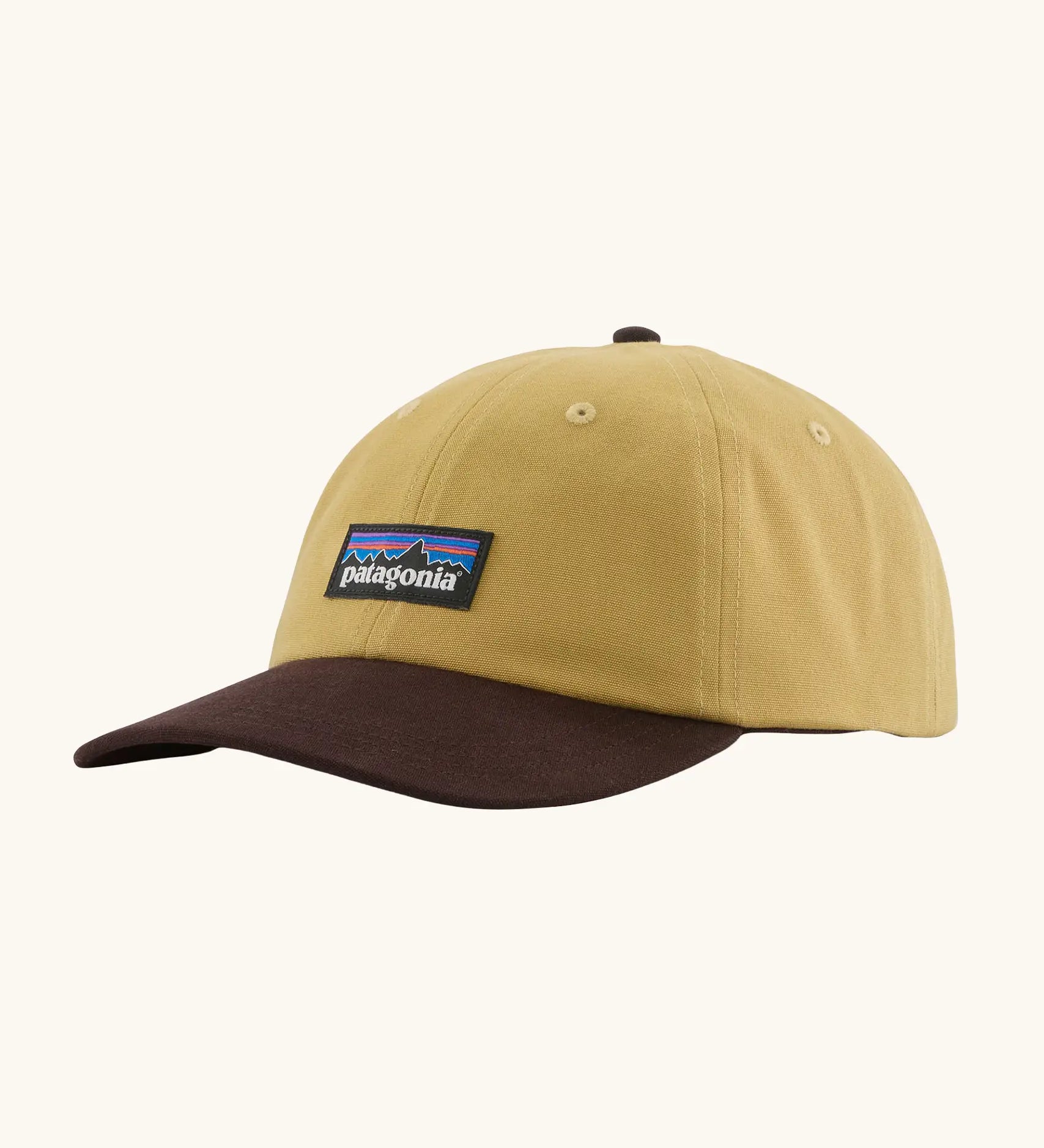 Patagonia adult P-6 label trad cap in lynx tan.