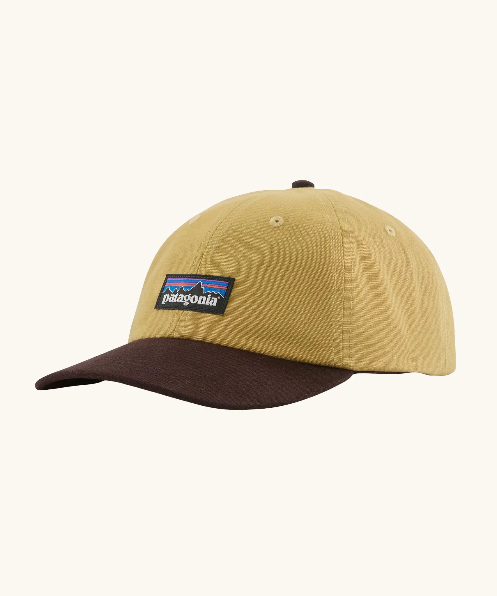 Patagonia adult P-6 label trad cap in lynx tan.