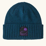 Patagonia brodeo wool blend unisex beanie in pass it around glacial blue.
