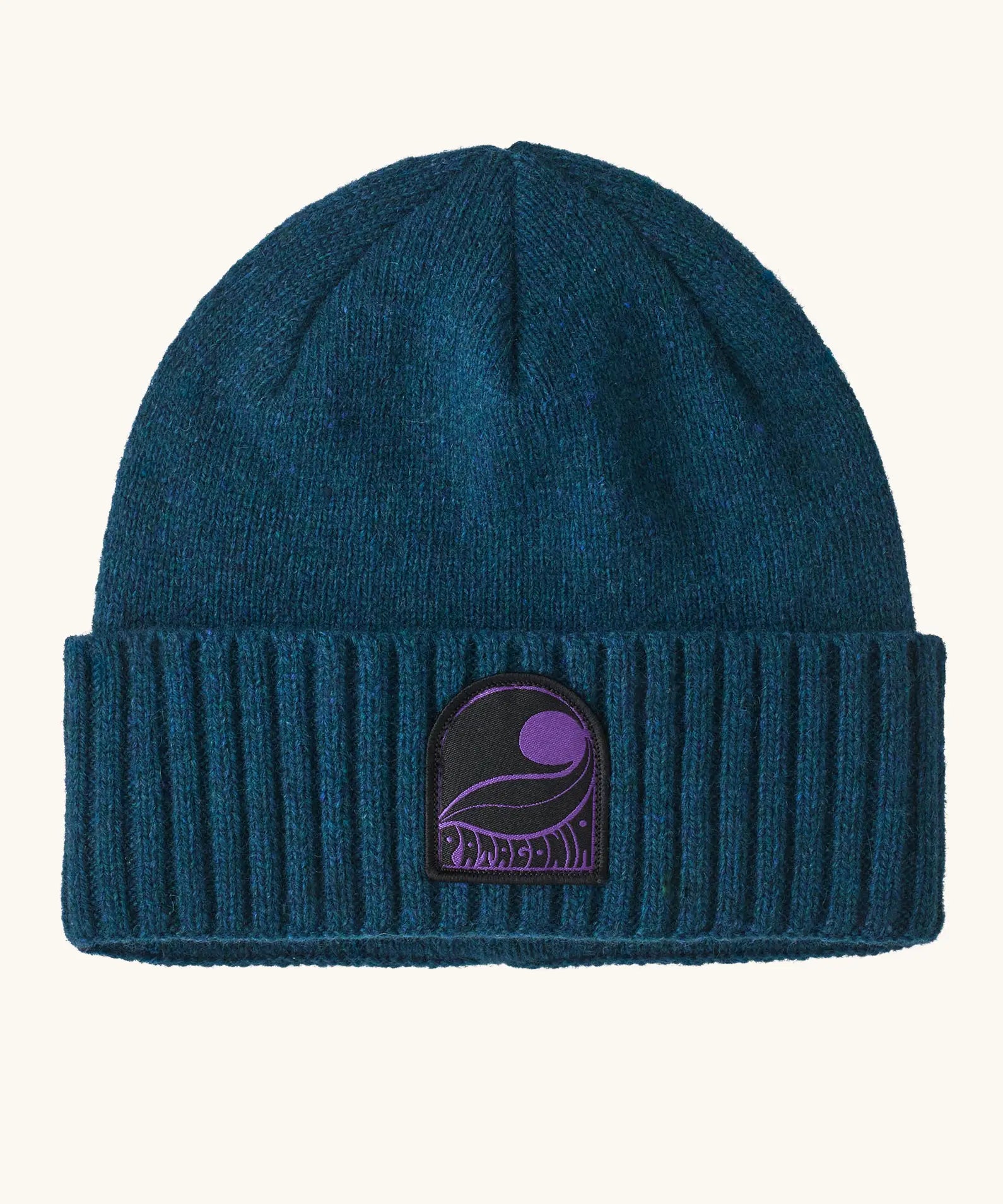 Patagonia brodeo wool blend unisex beanie in pass it around glacial blue.