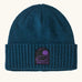 Patagonia brodeo wool blend unisex beanie in pass it around glacial blue.