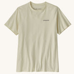Patagonia Adult Fitz Roy Icon Responsibili-Tee in a Birch White colour on a plain background.