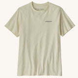 Patagonia Adult Fitz Roy Icon Responsibili-Tee in a Birch White colour on a plain background.
