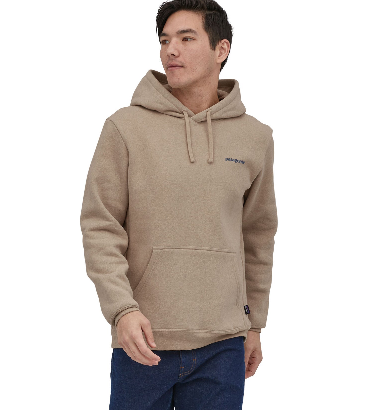 Patagonia boardshort uprisal logo hoody  worn by a man front