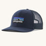 Patagonia Adult P-6 Logo Trucker Hat in New Navy pictured on a plain background