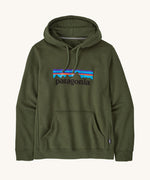 Patagonia Adult P-6 Logo Uprisal Hoody in a Torrey Pine Green colour on a plain background.