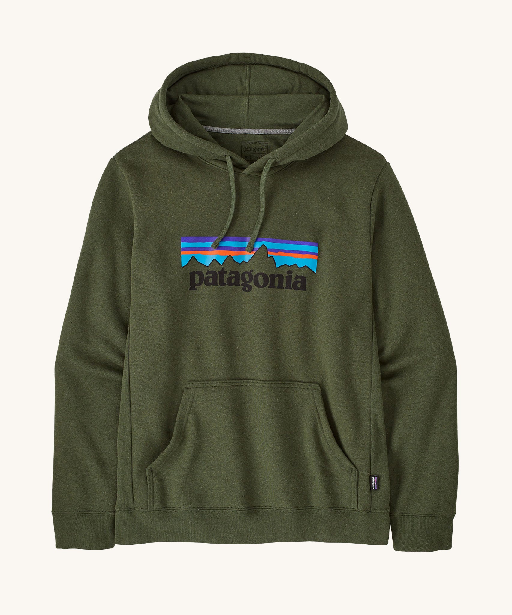 Patagonia Adult P-6 Logo Uprisal Hoody in a Torrey Pine Green colour on a plain background.