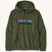 Patagonia Adult P-6 Logo Uprisal Hoody in a Torrey Pine Green colour on a plain background.