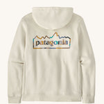 Patagonia Adult Unity Fitz Uprisal Hoody Birch White on a lain background showing the back
