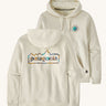 Patagonia Adult Unity Fitz Uprisal Hoody Birch White on a plain background showing both back and front
