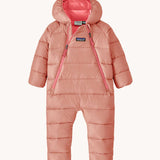Patagonia Baby Hi-Loft Down Sweater Bunting all in one padded suit in a Moment Pink colour.