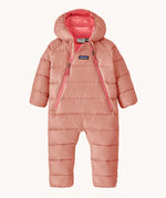 Patagonia Baby Hi-Loft Down Sweater Bunting all in one padded suit in a Moment Pink colour.