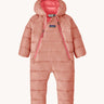Patagonia Baby Hi-Loft Down Sweater Bunting all in one padded suit in a Moment Pink colour.