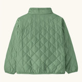 Patagonia Little Kids Nano Puff® Insulated Jacket Elwood Green back view, quilted recycled nylon baby jacket with diamond stitching.