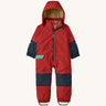 Patagonia Little Kids Snow Pile One-Piece - Touring Red on a plain background.