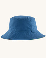 Patagonia reversible baby sun bucket hat one side shown on the plain blue.