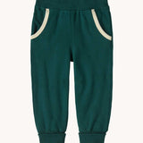 Patagonia Baby Sweatpants in a dark Cascade Green colour. 