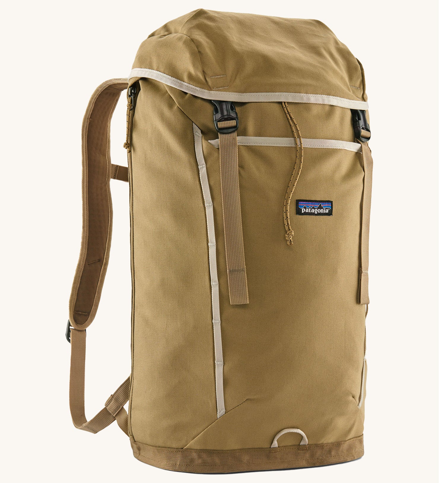 Patagonia lid fieldsmith lid backpack in classic tan. Features a lid style top cover with buckle fastenings 