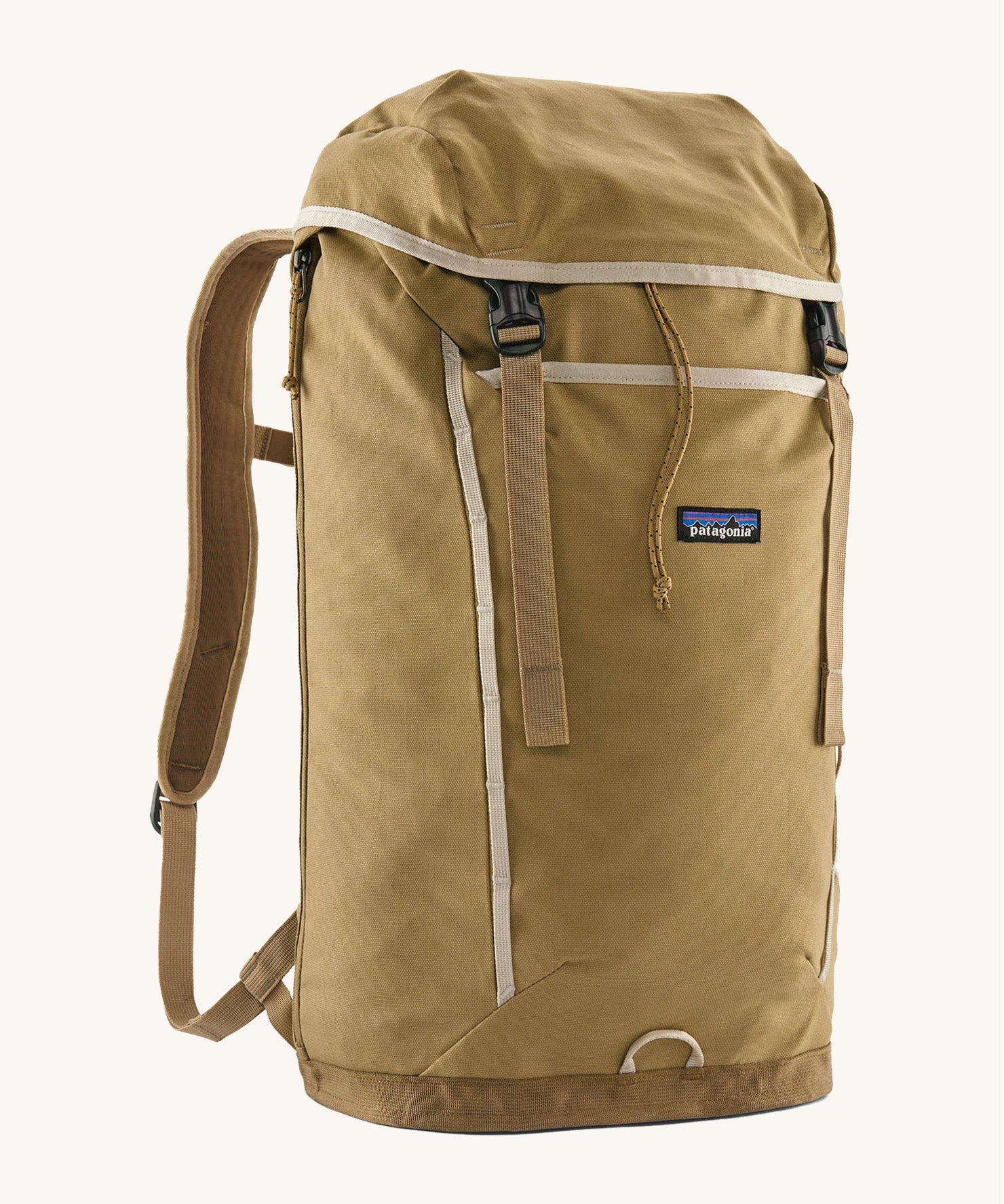 Patagonia lid fieldsmith lid backpack in classic tan. Features a lid style top cover with buckle fastenings 