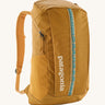 Patagonia 25L black hole backpack in a beeswax tan colour on a cream background.
