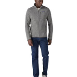 A man standing wearing the Patagonia thermal fleece Better Sweater Jacket in stonewash