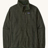Patagonia men's better sweater . A light and dark green with a scales pattern lightweight fleece style jacket with full length zip, 2 side pockets, a chest pocket and features the brand logo patch stitched on the left chest 