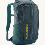 The Patagonia Black Hole Backpack 25L, in a Tidal Teal colour palette with green branding and pink details.