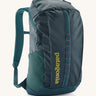 The Patagonia Black Hole Backpack 25L, in a Tidal Teal colour palette with green branding and pink details.