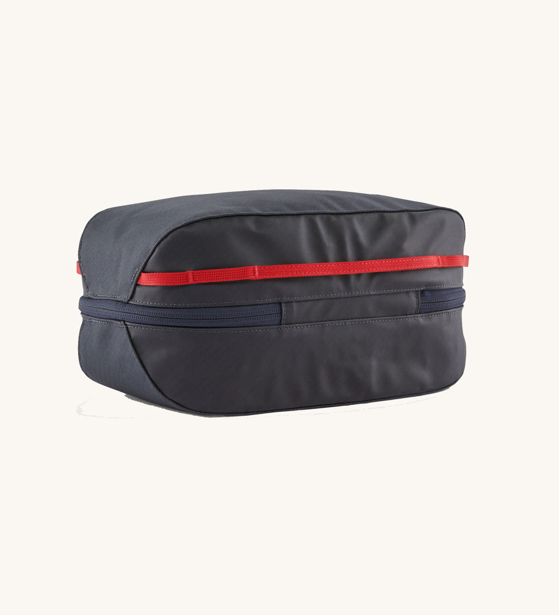 Patagonia Black Hole Cube 6L travel organiser bag in Smolder Blue with red accents, durable recycled polyester packing cube.