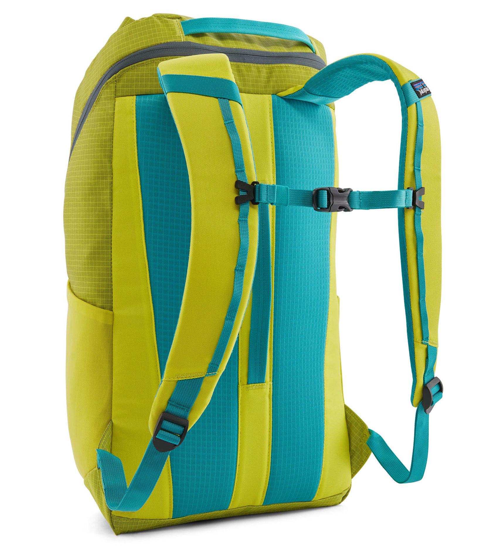 Patagonia Black Hole Recycled Backpack 25L - Phosphorus Green. Showing the front of the bag