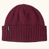 Patagonia brodeo wool blend unisex beanie in berry fig.