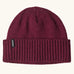 Patagonia brodeo wool blend unisex beanie in berry fig.