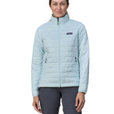 Patagonia women's nano puffer jacket in a chilled blue colour