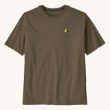 Patagonia mens driftways organic t-shirt. A cotton top in pale brown available at Babipur.