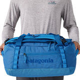Patagonia black hole duffel bag in endless blue colour size detail